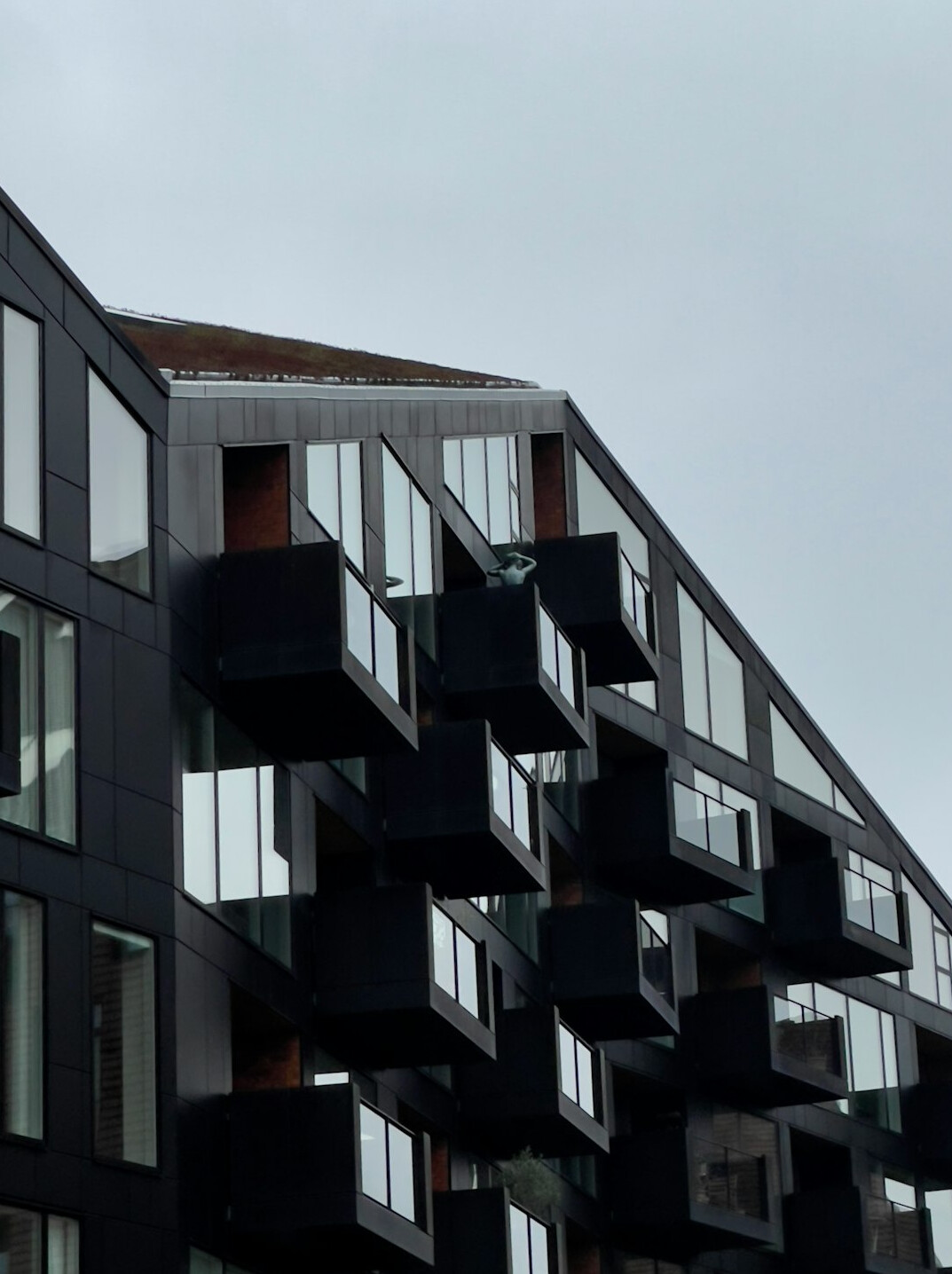 Modern Danish apartment buildings with geometric facades